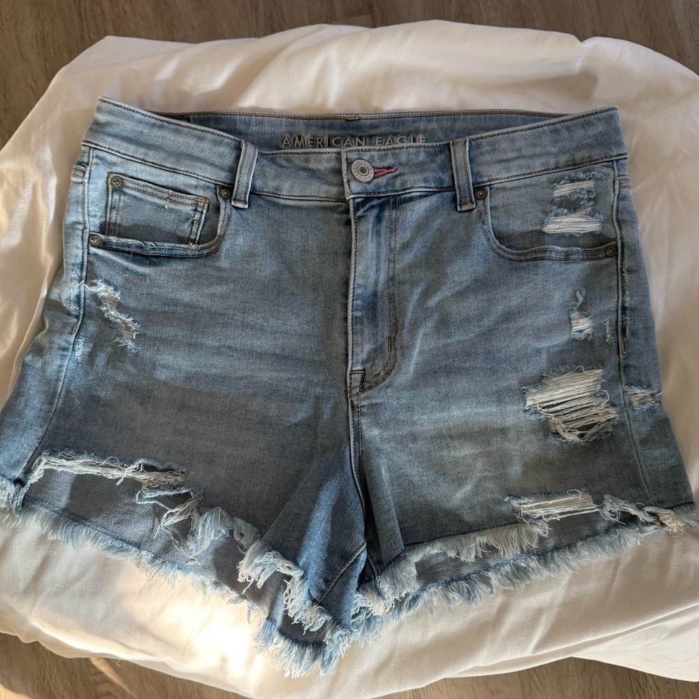 American Eagle Hi Rise Pride Shortie Jean Shorts sz 14